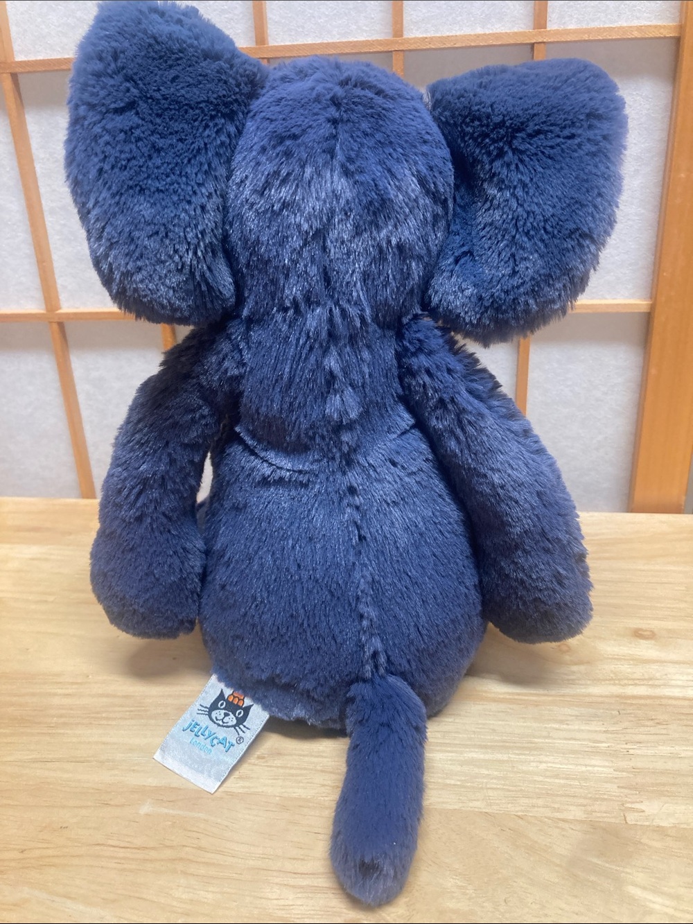 Jellycat Bashful Navy Blue Elephant Plush 12” Medium Retired - Picture 2 of 9